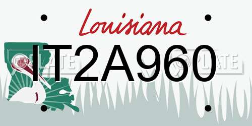 IT2A960 Louisiana License Plate