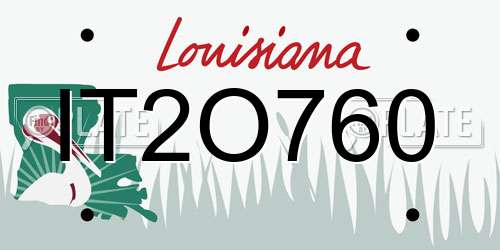IT2O760 Louisiana License Plate
