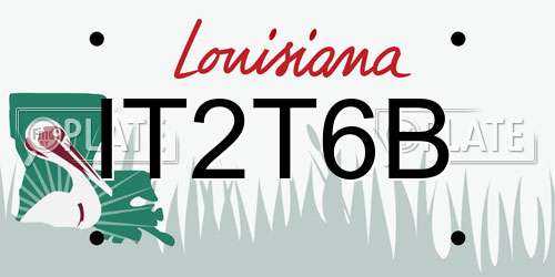 IT2T6B Louisiana License Plate