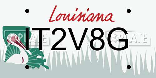IT2V8G Louisiana License Plate