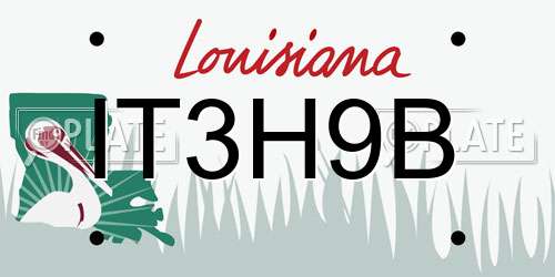 IT3H9B Louisiana License Plate