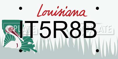 IT5R8B Louisiana License Plate