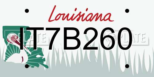 IT7B260 Louisiana License Plate