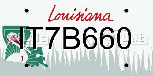 IT7B660 Louisiana License Plate
