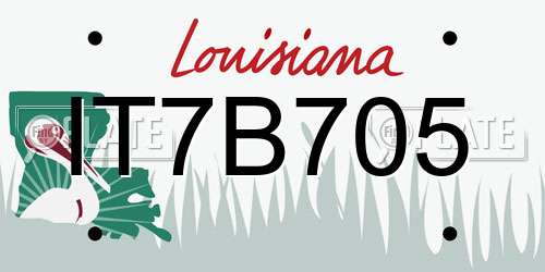 IT7B705 Louisiana License Plate