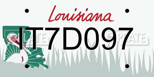 IT7D097 Louisiana License Plate