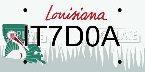 IT7D0A Louisiana License Plate