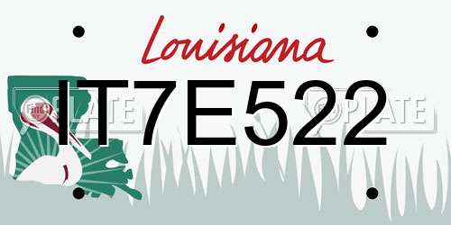 IT7E522 Louisiana License Plate
