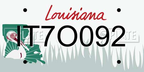 IT7O092 Louisiana License Plate