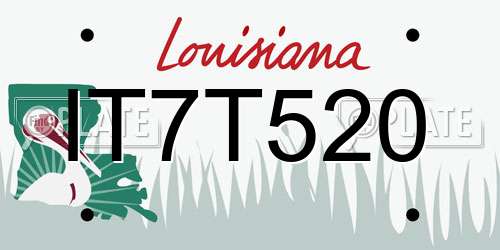 IT7T520 Louisiana License Plate