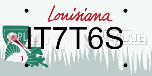 IT7T6S Louisiana License Plate