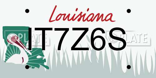 IT7Z6S Louisiana License Plate