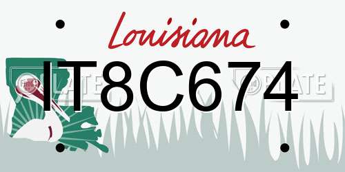 IT8C674 Louisiana License Plate