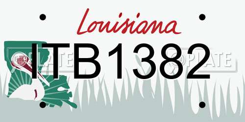 ITB1382 Louisiana License Plate