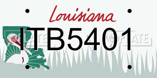 ITB5401 Louisiana License Plate