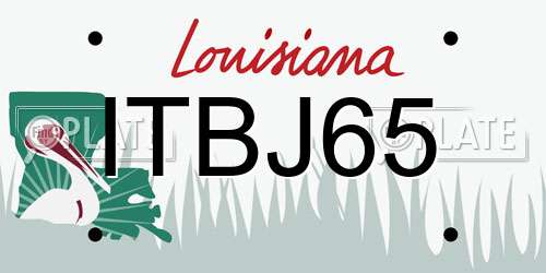 ITBJ65 Louisiana License Plate