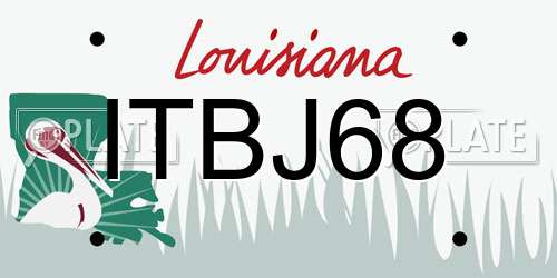 ITBJ68 Louisiana License Plate