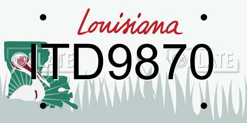 ITD9870 Louisiana License Plate