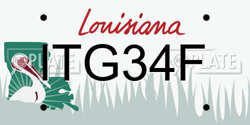 ITG34F Louisiana License Plate