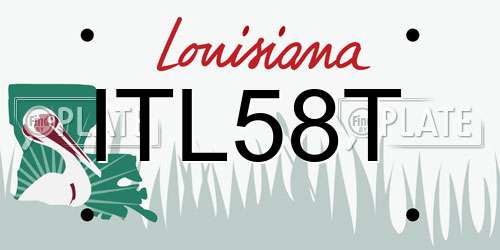 ITL58T Louisiana License Plate