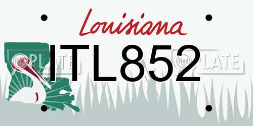 ITL852 Louisiana License Plate