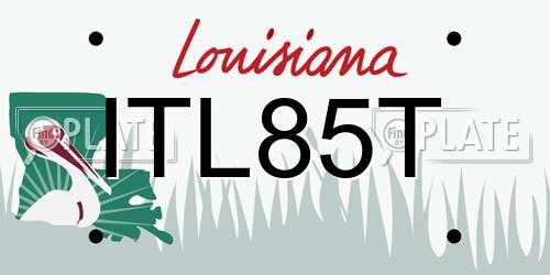 ITL85T Louisiana License Plate