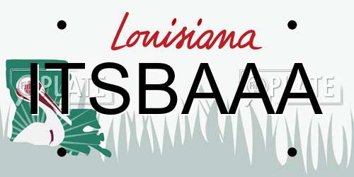 ITSBAAA Louisiana License Plate