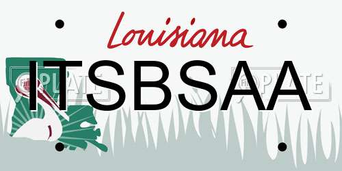 ITSBSAA Louisiana License Plate