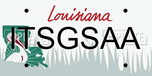 ITSGSAA Louisiana License Plate