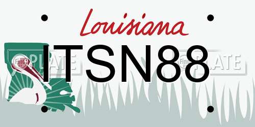 ITSN88 Louisiana License Plate