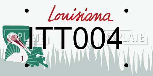ITT004 Louisiana License Plate