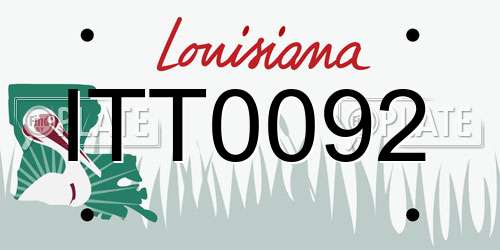 ITT0092 Louisiana License Plate