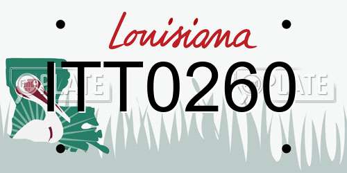 ITT0260 Louisiana License Plate