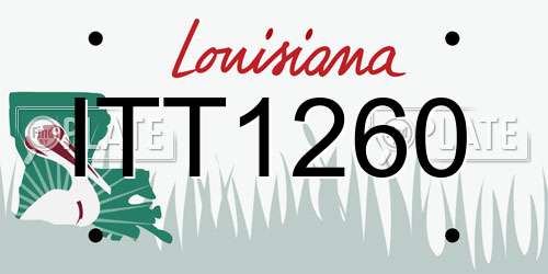 ITT1260 Louisiana License Plate