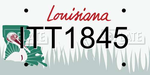 ITT1845 Louisiana License Plate