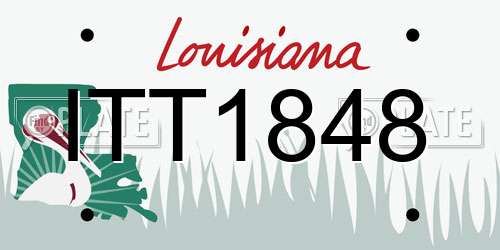 ITT1848 Louisiana License Plate