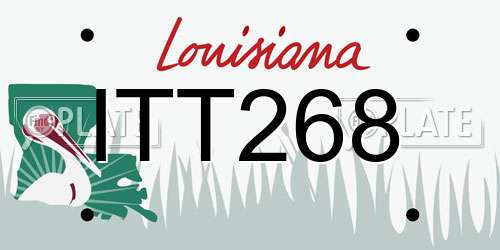 ITT268 Louisiana License Plate