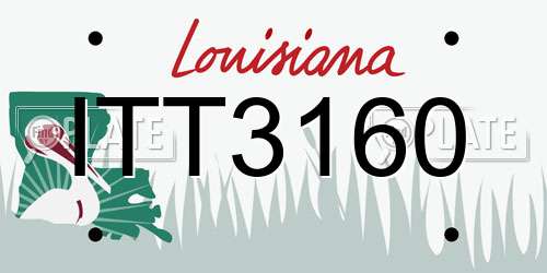 ITT3160 Louisiana License Plate