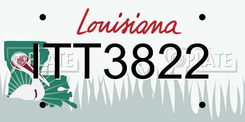 ITT3822 Louisiana License Plate