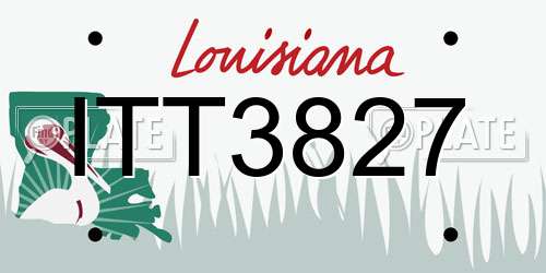 ITT3827 Louisiana License Plate