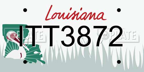 ITT3872 Louisiana License Plate