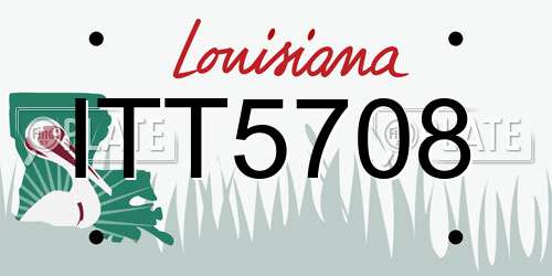 ITT5708 Louisiana License Plate