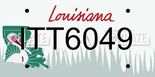 ITT6049 Louisiana License Plate