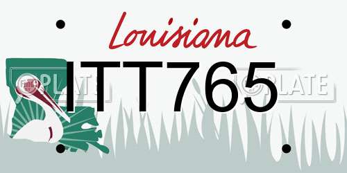 ITT765 Louisiana License Plate