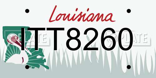 ITT8260 Louisiana License Plate