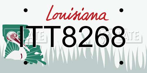 ITT8268 Louisiana License Plate