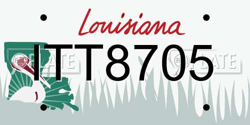 ITT8705 Louisiana License Plate