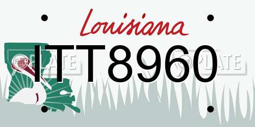ITT8960 Louisiana License Plate