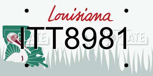 ITT8981 Louisiana License Plate