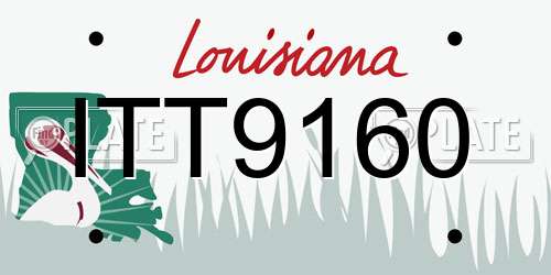 ITT9160 Louisiana License Plate